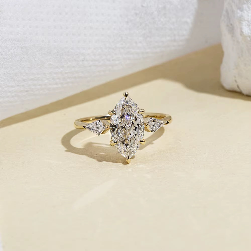 Marquise Diamond Ring with Kite Accents (2 CT)