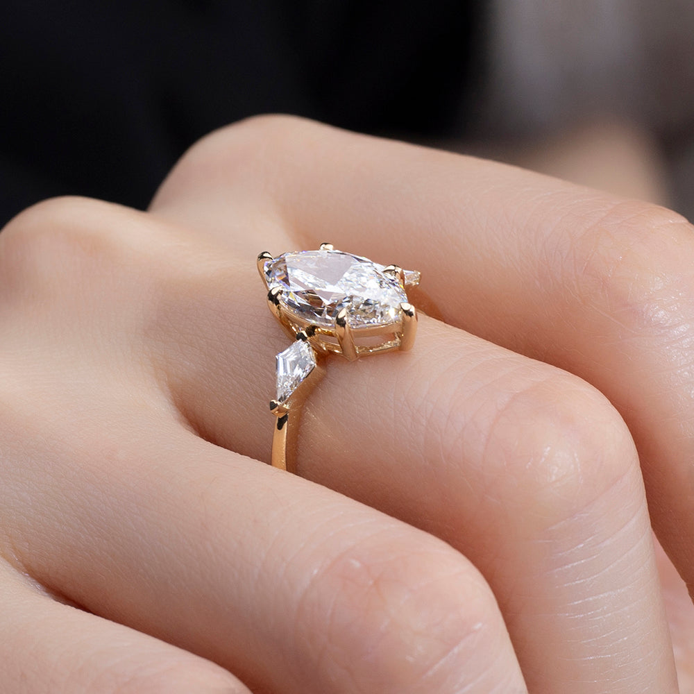 Marquise Diamond Ring with Kite Accents (2 CT)