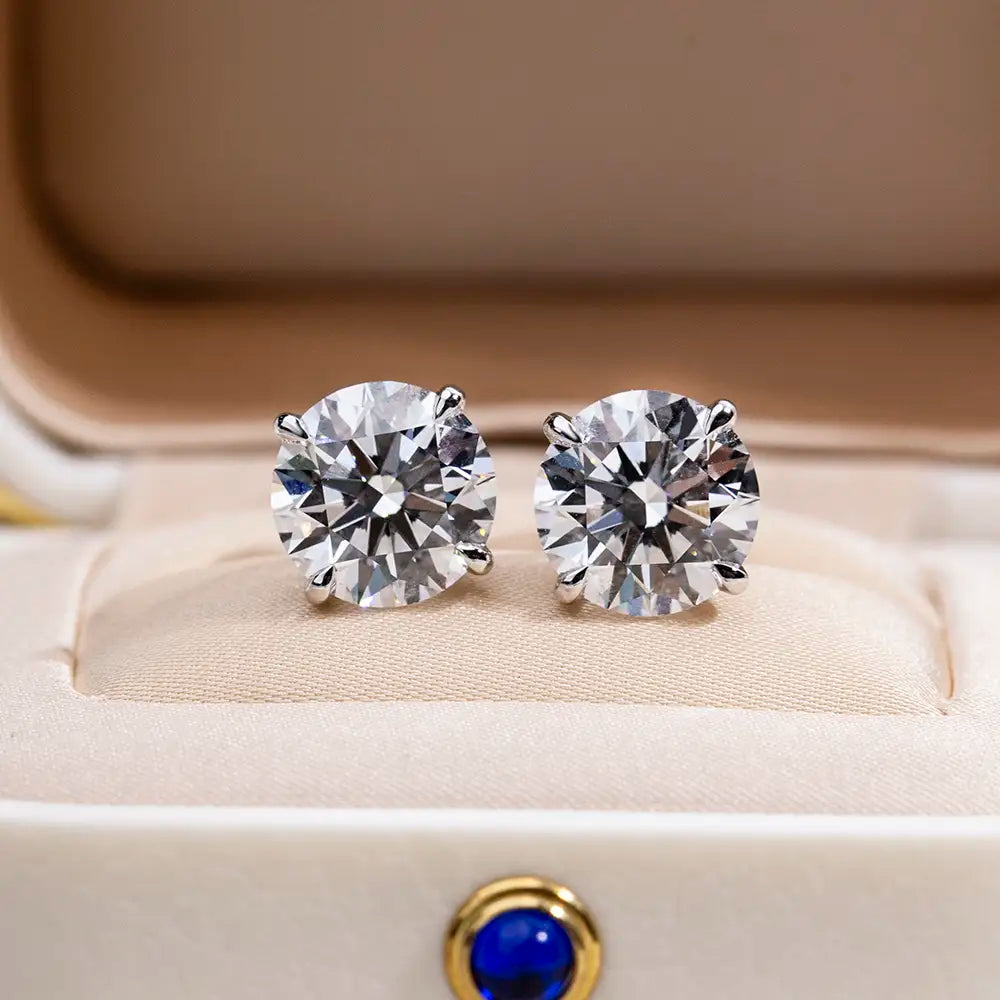 Four-Prong Martini Lab Diamond Stud Earrings