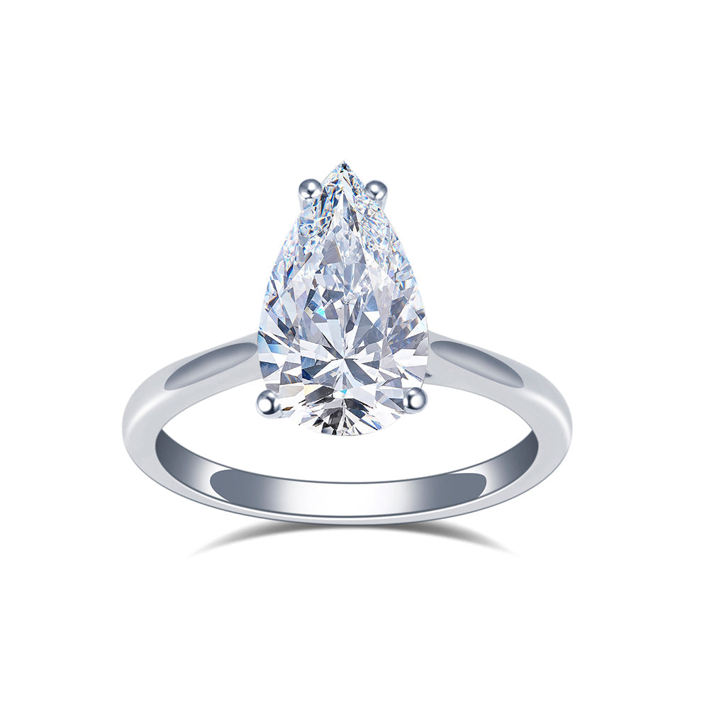 Classic Pear Cut Solitaire Diamond Ring (3 CT)