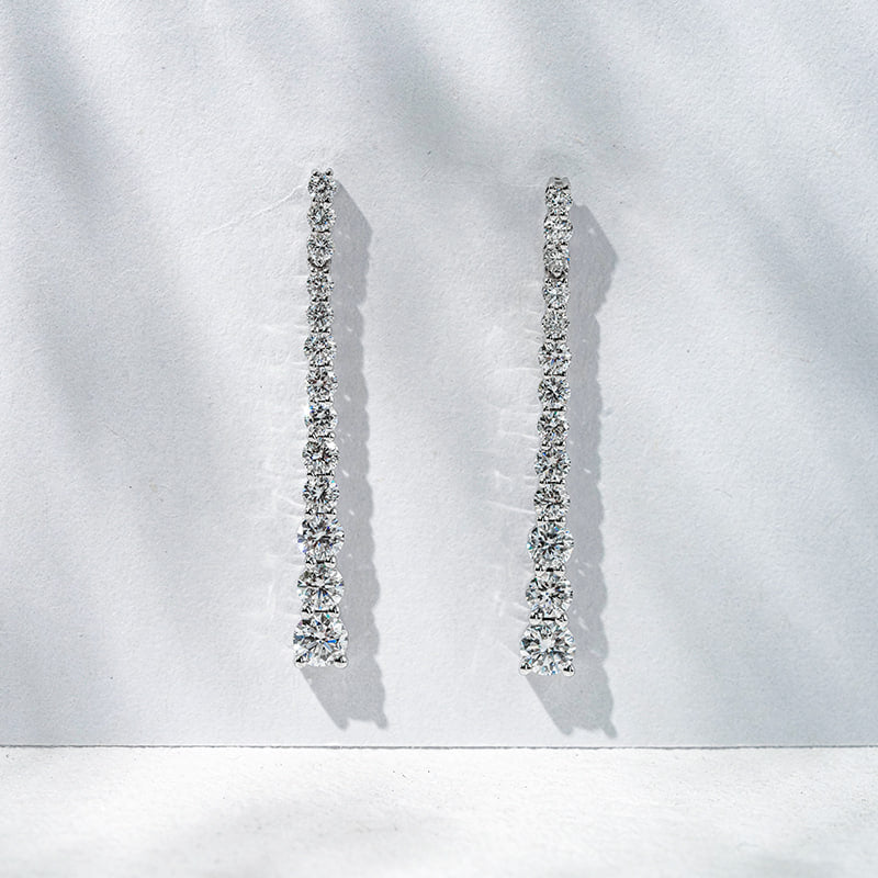 Aurora Cascade Diamond Drop Earrings (1 TCT)