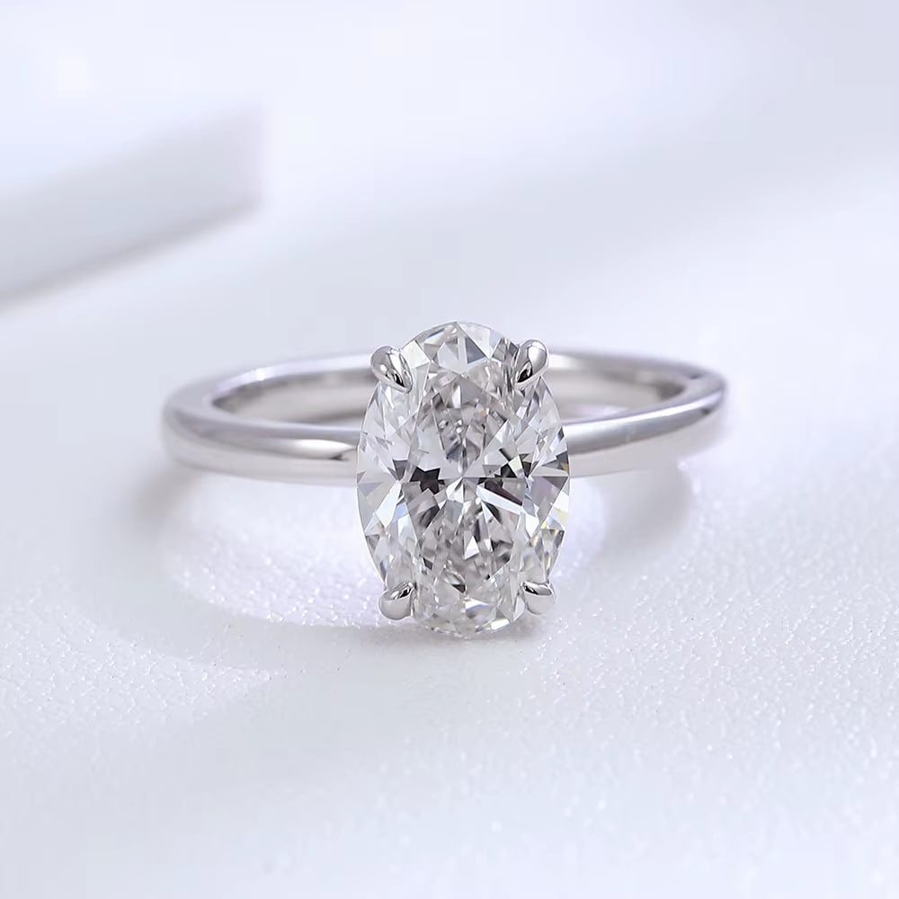Classic Oval Solitaire Ring (3.5 CT)