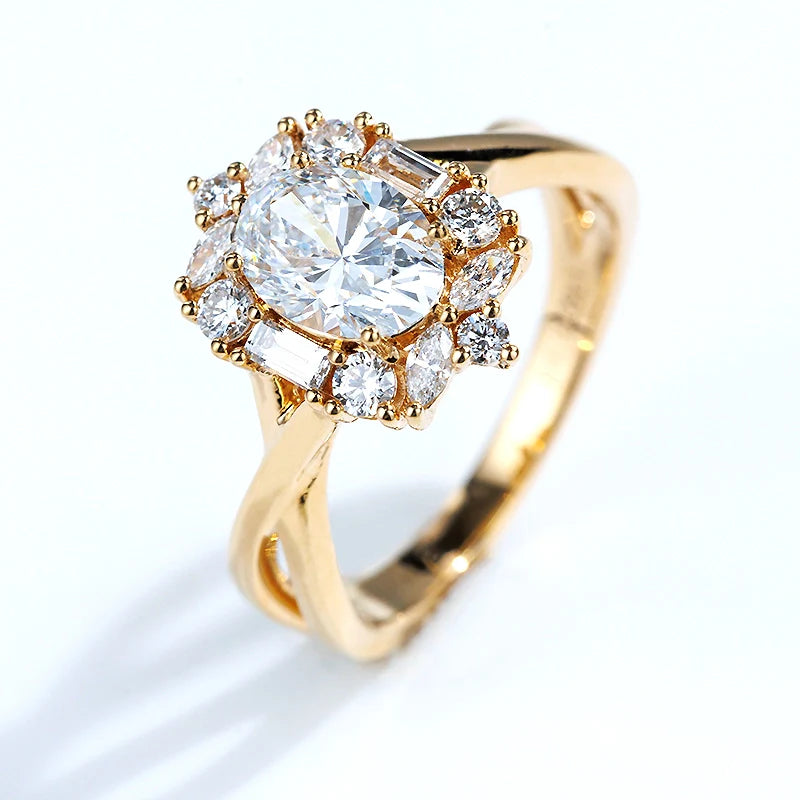 Vintage Floral Oval Halo Engagement Ring (0.5 CT & 1 CT)