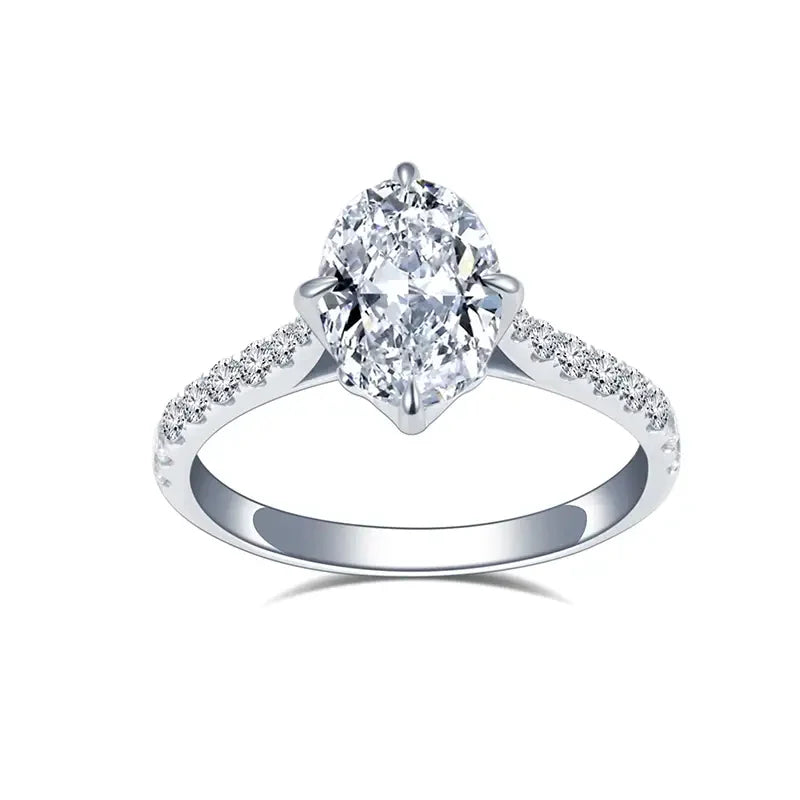 Oval Solitaire With Pave Band (2 CT)