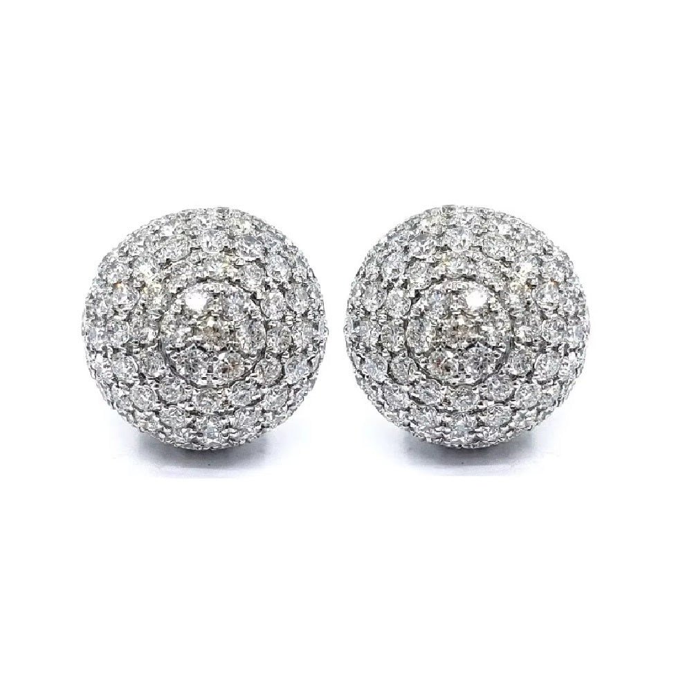 Pavé Diamond Sphere Stud Earrings (2.2 TCT)