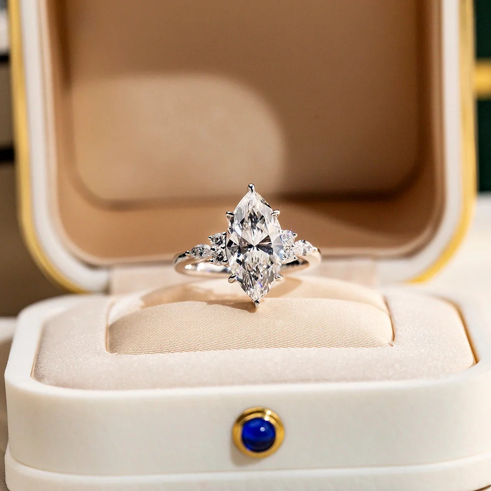 Stella Marquise Star Lab Diamond Engagement Ring (2.6 CT)