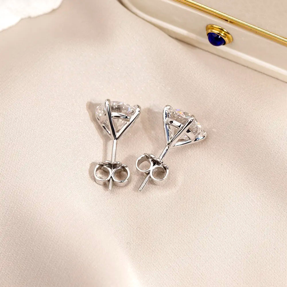 Four-Prong Martini Lab Diamond Stud Earrings