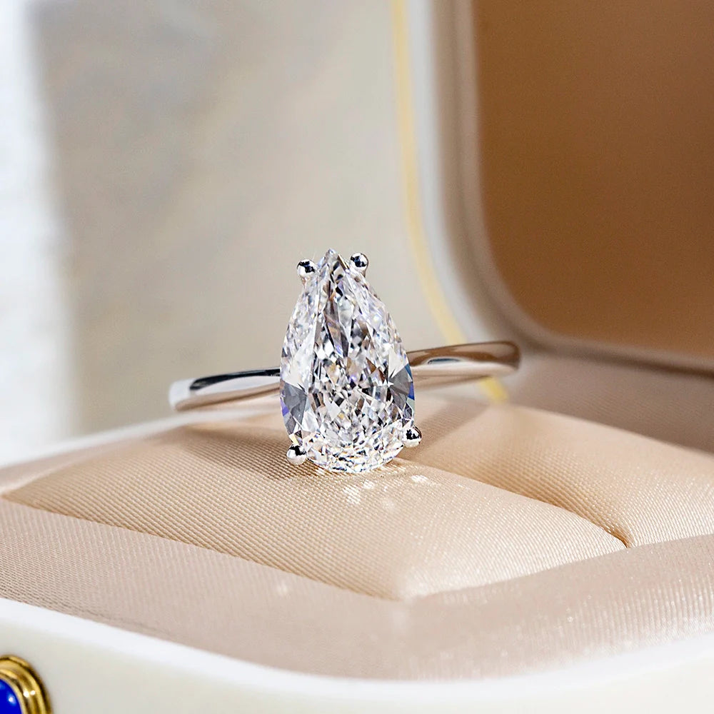 Classic Pear Cut Solitaire Diamond Ring (3 CT)