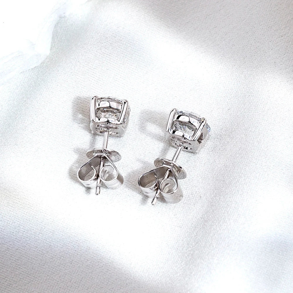 Classic Basket Diamond Stud Earrings
