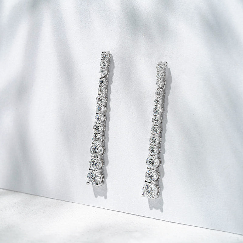 Aurora Cascade Diamond Drop Earrings (1 TCT)