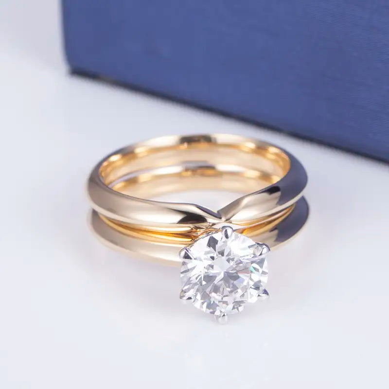 Classic Round Solitaire & Plain Band Bridal Set (1.5 CT)