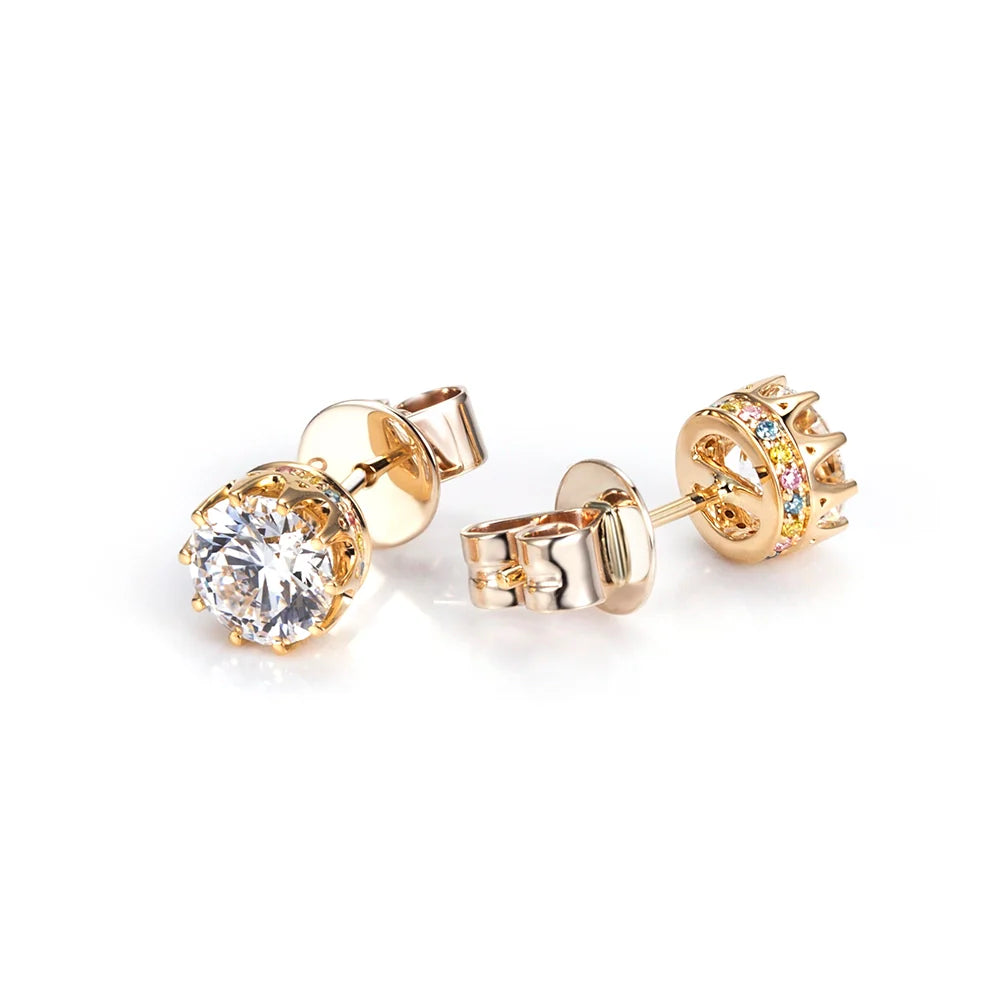 Crown Studs With Hidden Halo  (1 TCT)