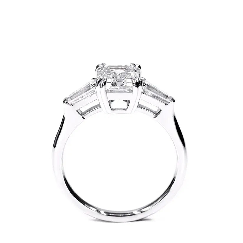 Emerald Three Stone with Tapered Baguettes (2 CT)