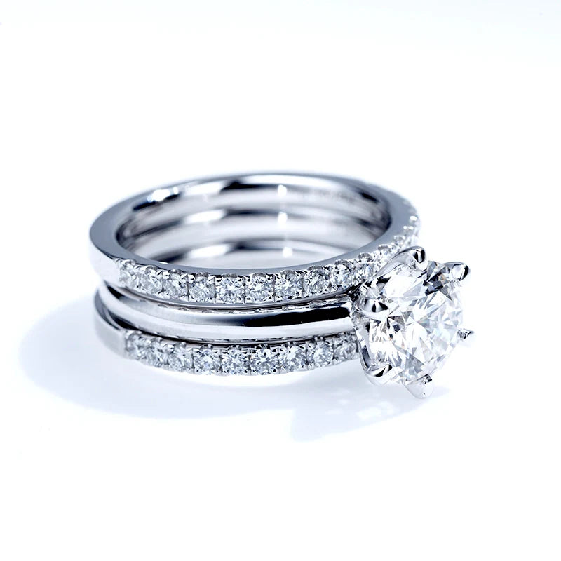 The Interchangeable Solitaire Stacking Ring Set (1.8 CT)