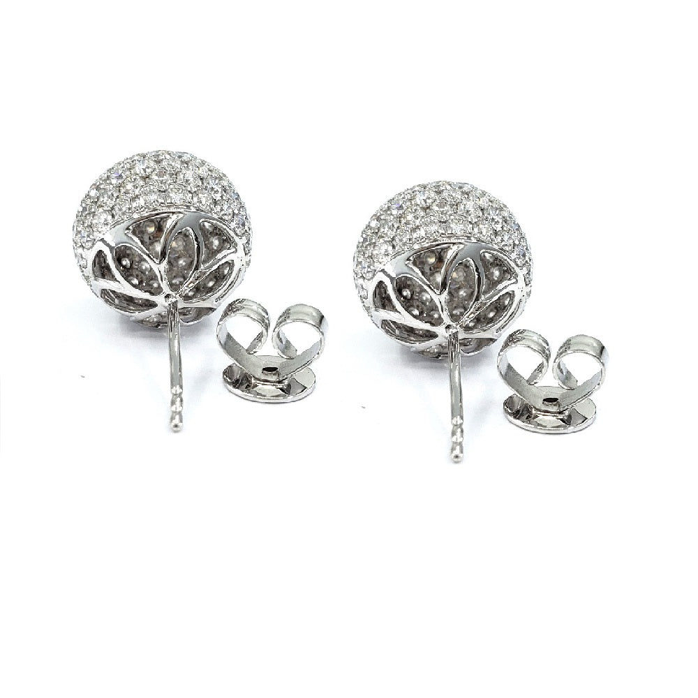 Pavé Diamond Sphere Stud Earrings (2.2 TCT)