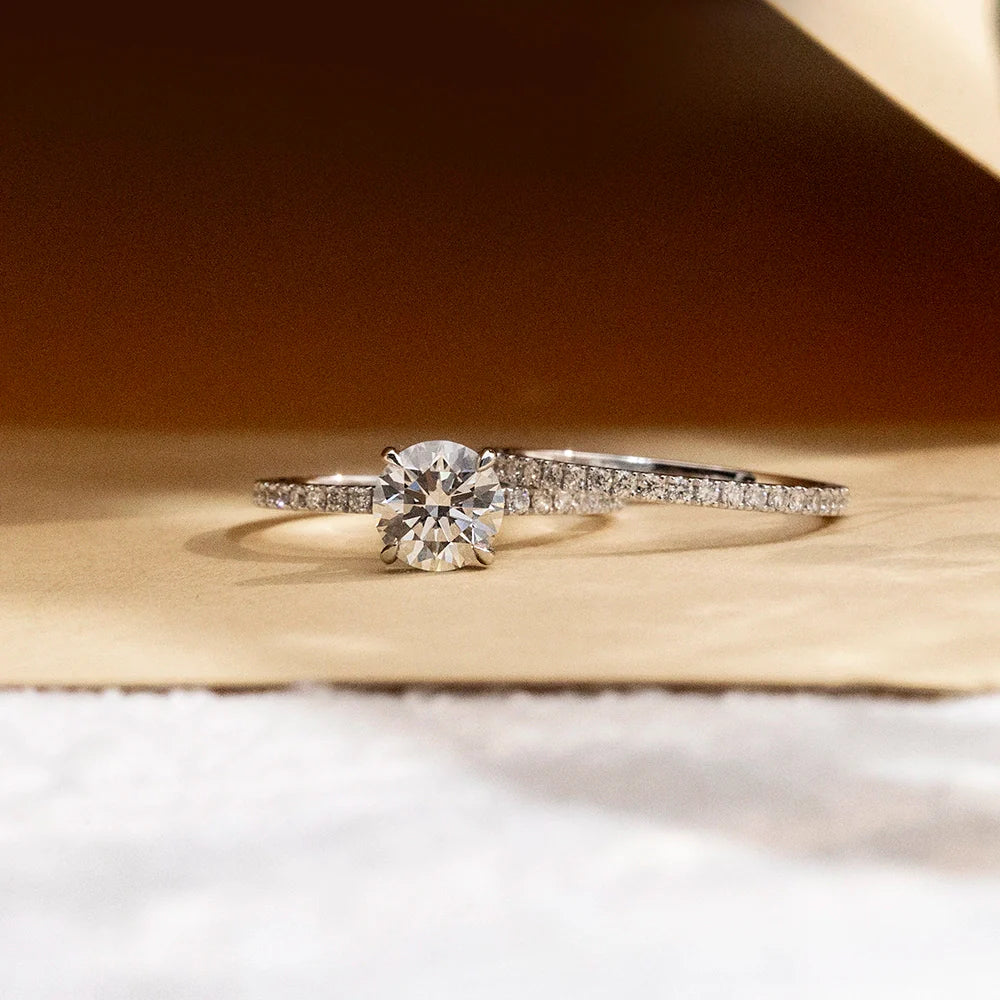 Round Solitaire Bridal Pave Set (1.3 CT)