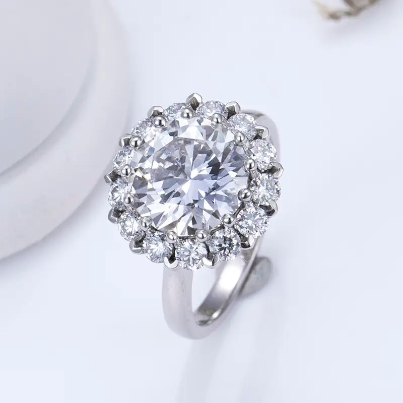 Flower Halo Diamond Engagement Ring (2 CT)