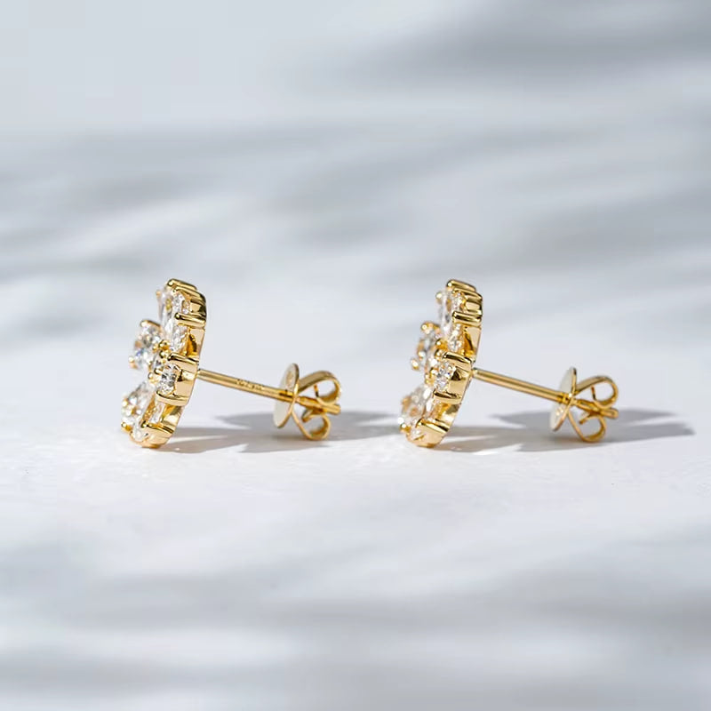 Floral Diamond Stud Earrings (2 TCT)