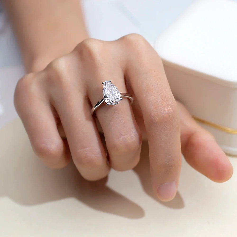 Classic Pear Cut Solitaire Diamond Ring (3 CT)