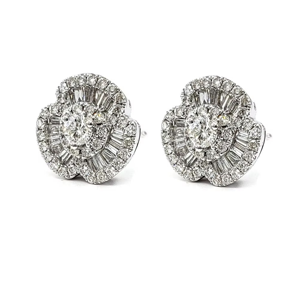 Art Deco Bloom Diamond Earrings (0.63 TCT)