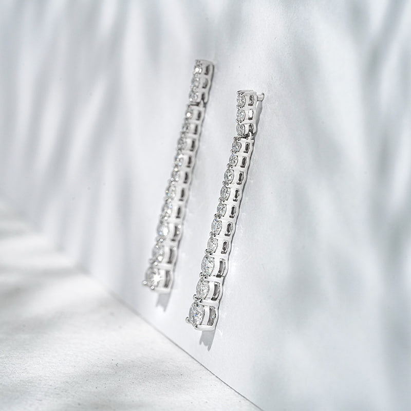 Aurora Cascade Diamond Drop Earrings (1 TCT)