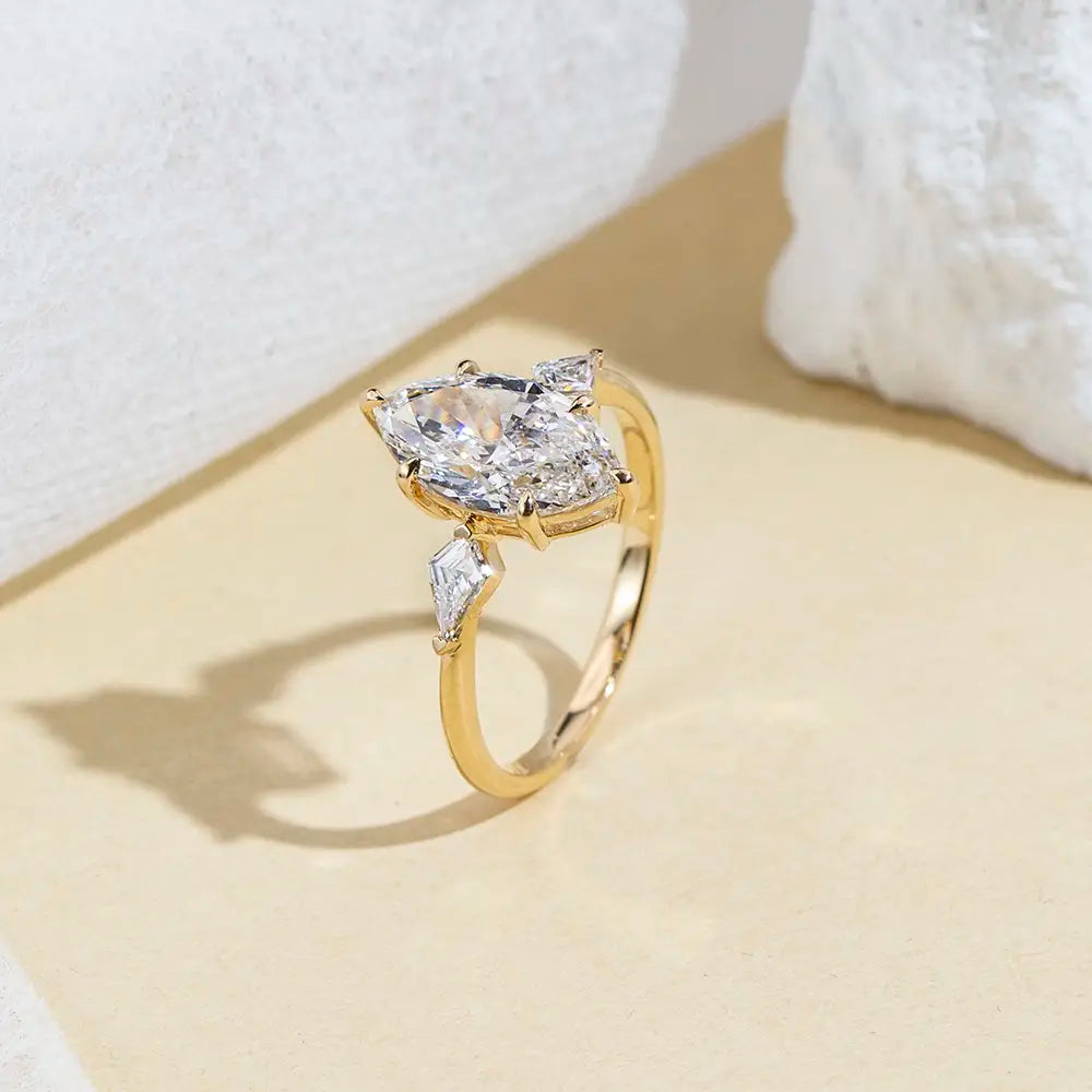 Marquise Diamond Ring with Kite Accents (2 CT)