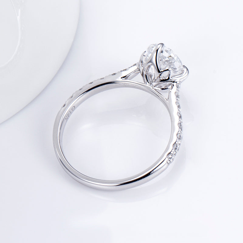 Oval Solitaire With Pave Band (2 CT)