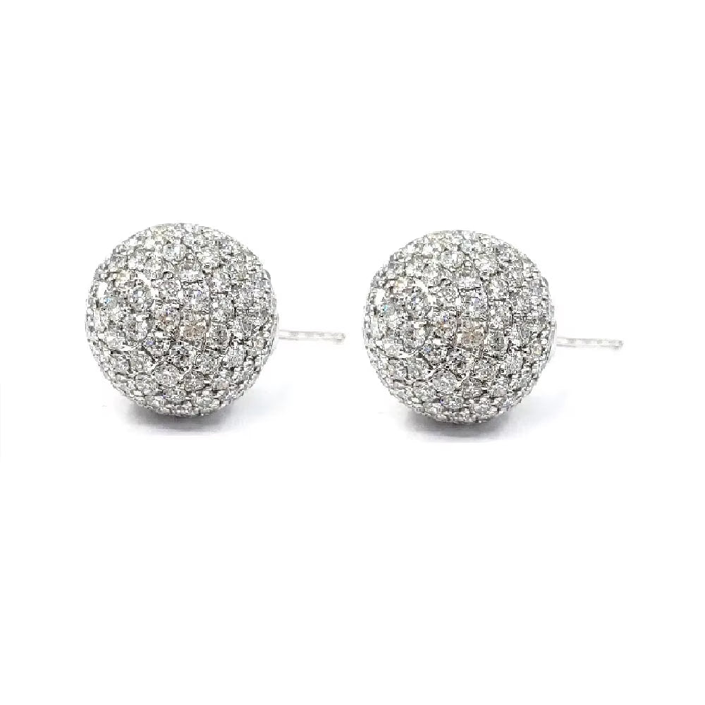 Pavé Diamond Sphere Stud Earrings (2.2 TCT)