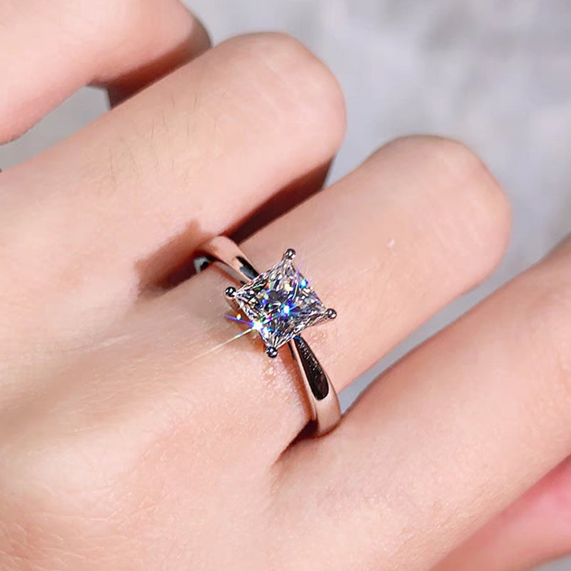 Classic Princess Cut Solitaire Engagement Ring