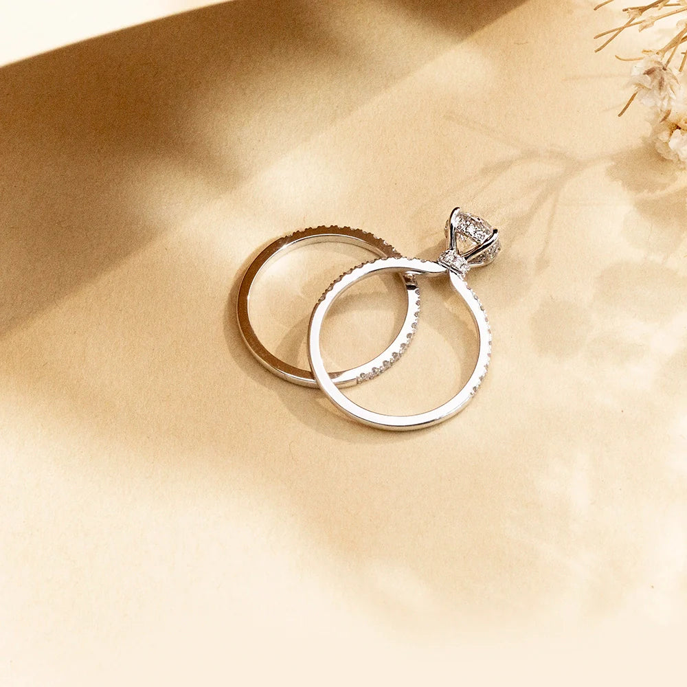 Round Solitaire Bridal Pave Set (1.3 CT)