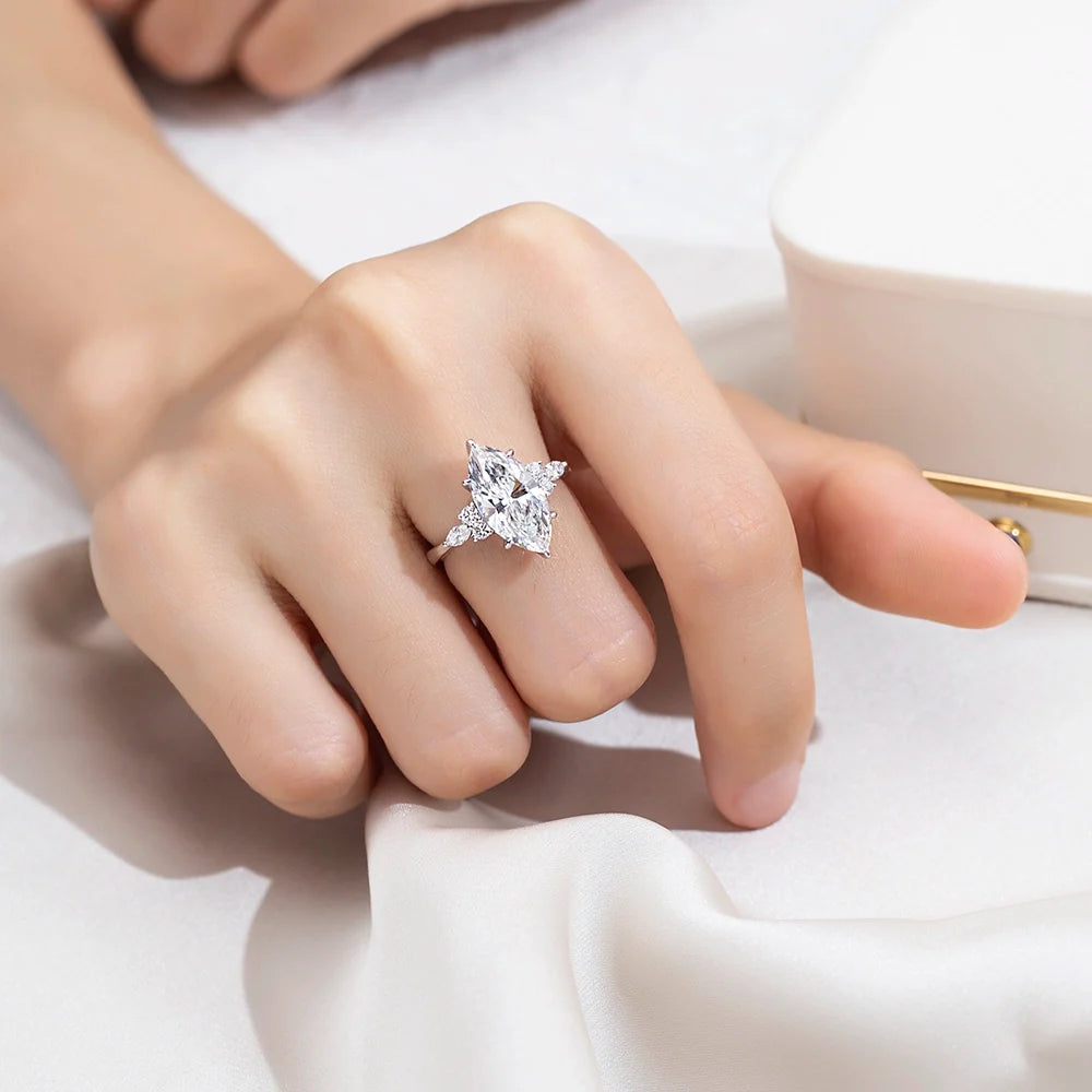 Stella Marquise Star Lab Diamond Engagement Ring (2.6 CT)