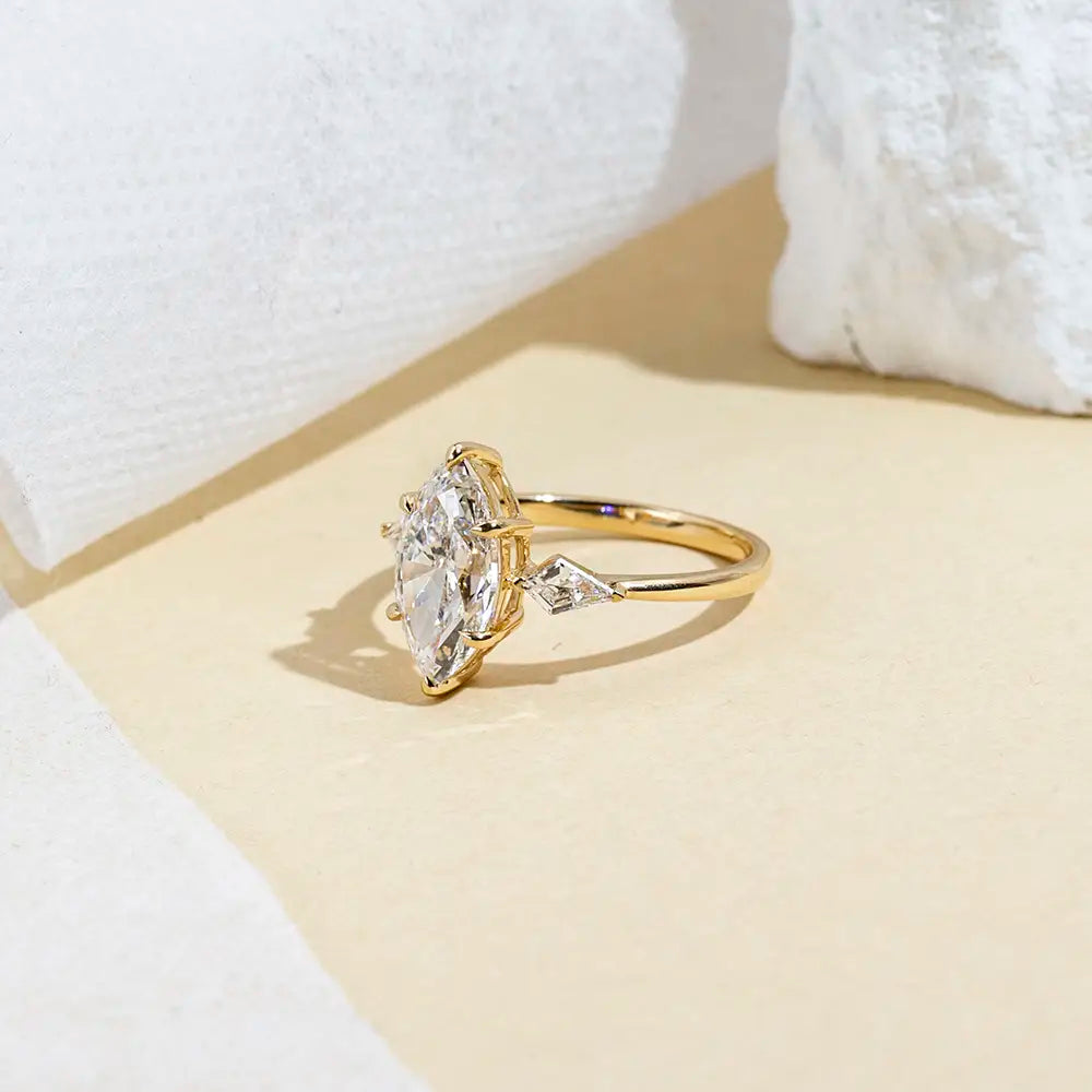 Marquise Diamond Ring with Kite Accents (2 CT)