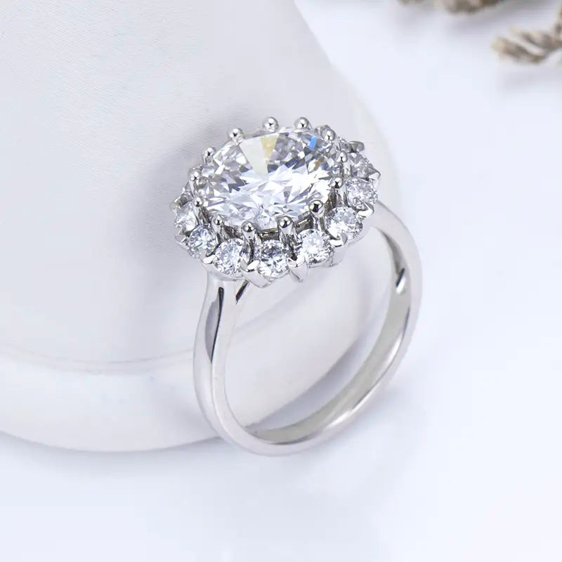 Flower Halo Diamond Engagement Ring (2 CT)