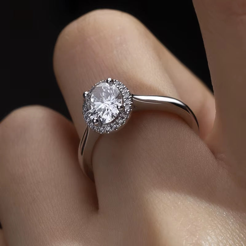 Classic Oval Halo Engagement Ring (1 CT)