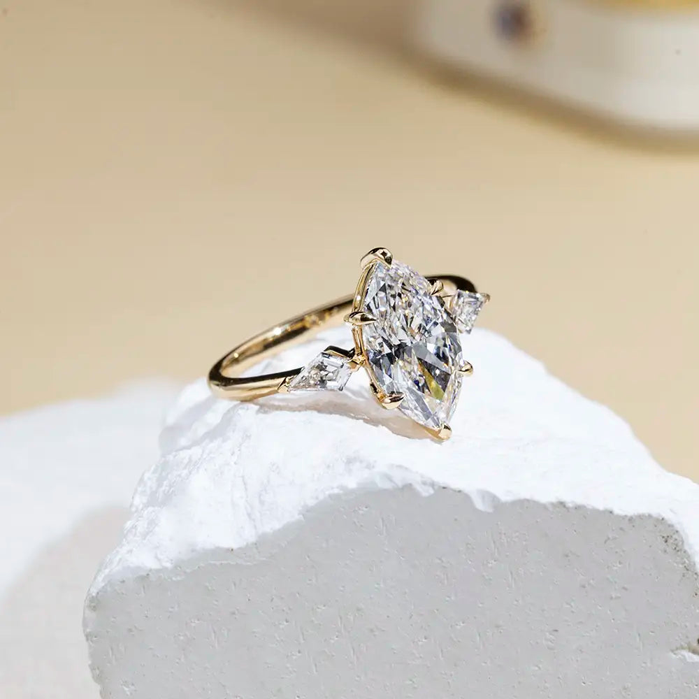 Marquise Diamond Ring with Kite Accents (2 CT)