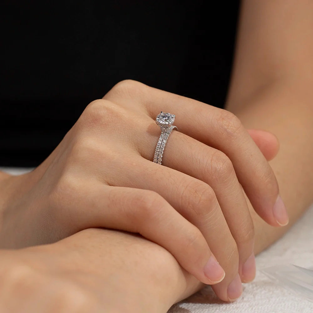 Round Solitaire Bridal Pave Set (1.3 CT)