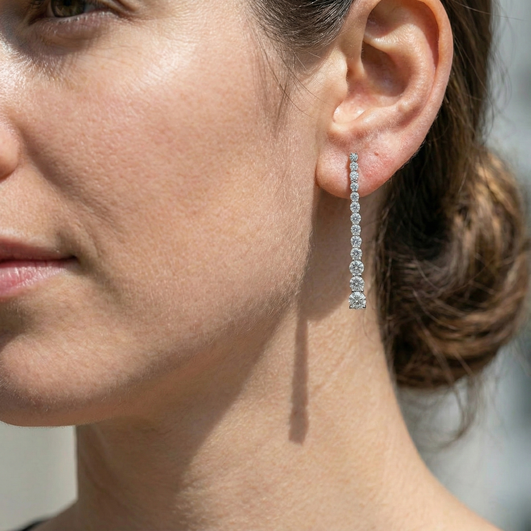 Aurora Cascade Diamond Drop Earrings (1 TCT)