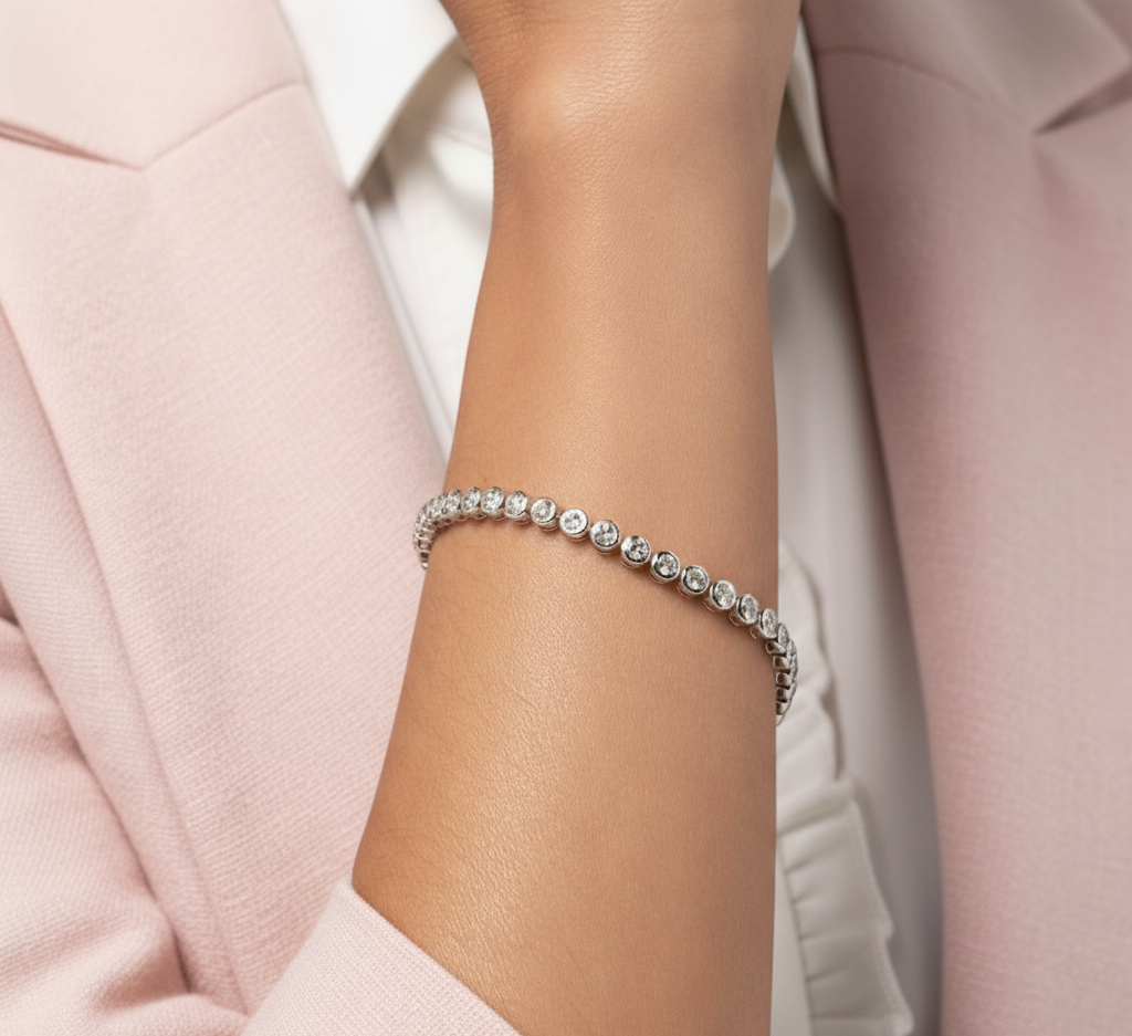Regina Bezel Tennis Bracelet  (6.5 or 7 TCT)