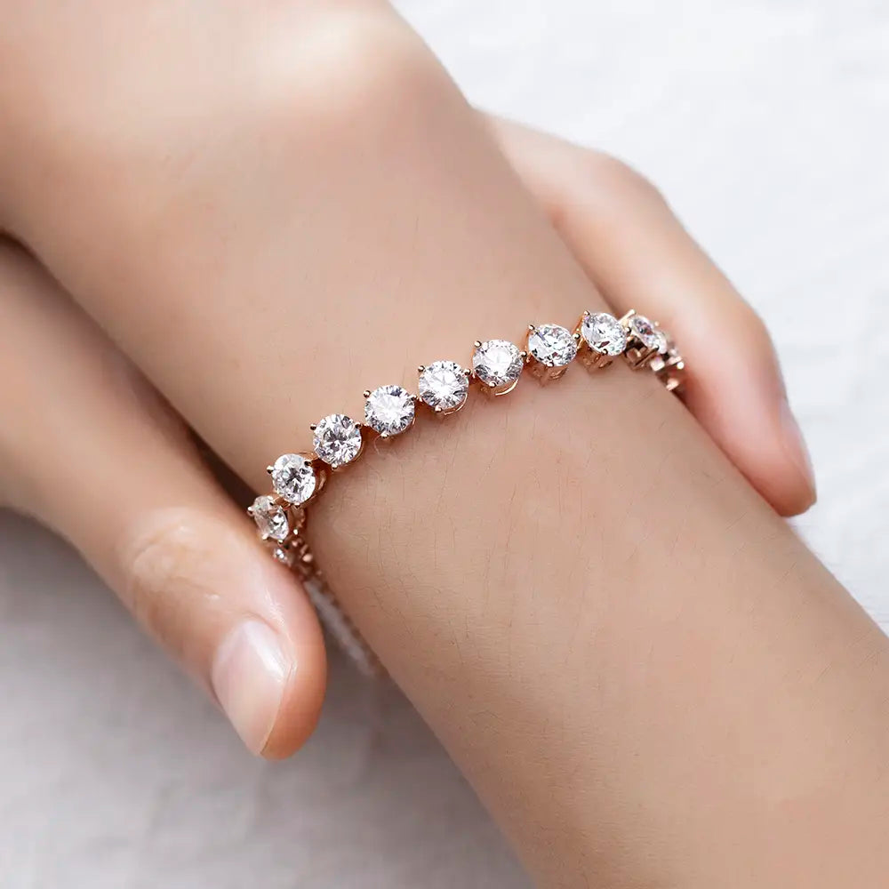 Elegantia Tennis Bracelet With Three Prongs (15&nbsp;or 16.5 TCT)