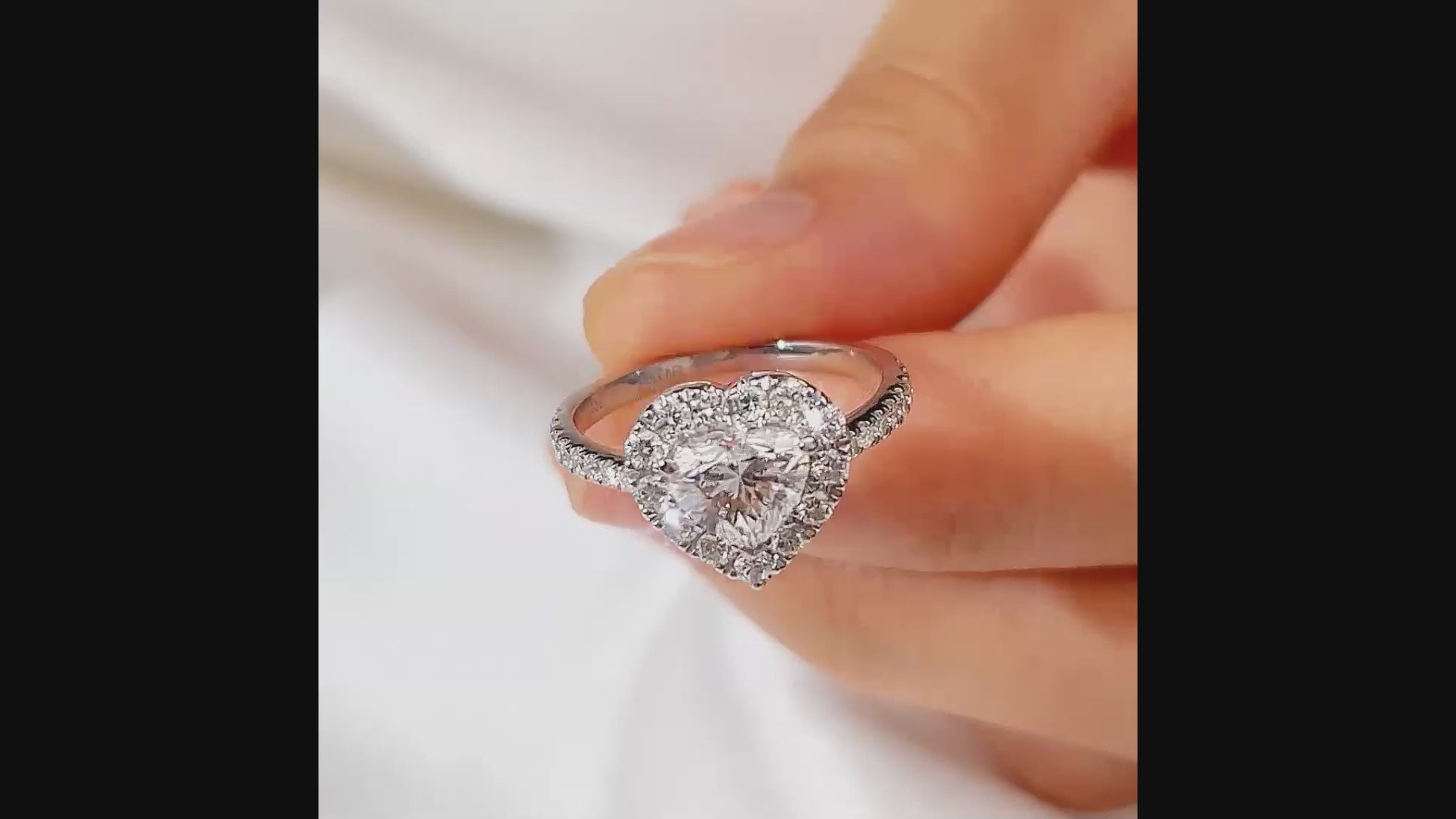 Heart-Shaped Halo Diamond Engagement Ring (1 CT)